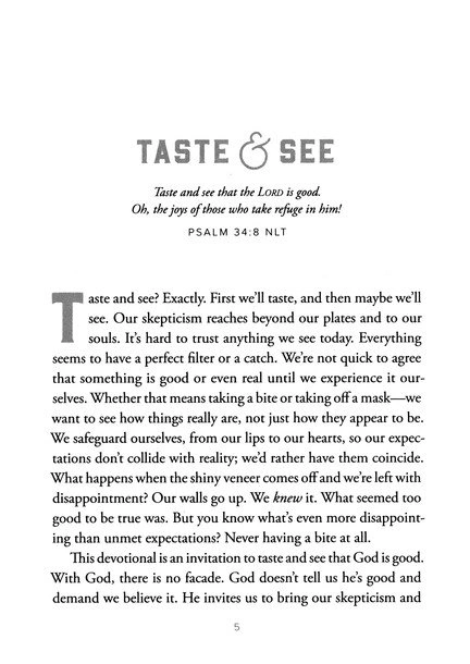 Milk and Honey, original printed page 5, Taste & See